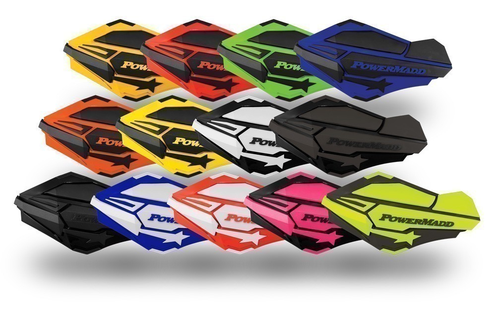 PowerMadd Sentinel handguards shown in available color options
