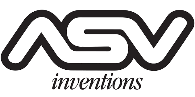 Black stylized 'ASV' logo with the word 'inventions' underneath on a white background.
