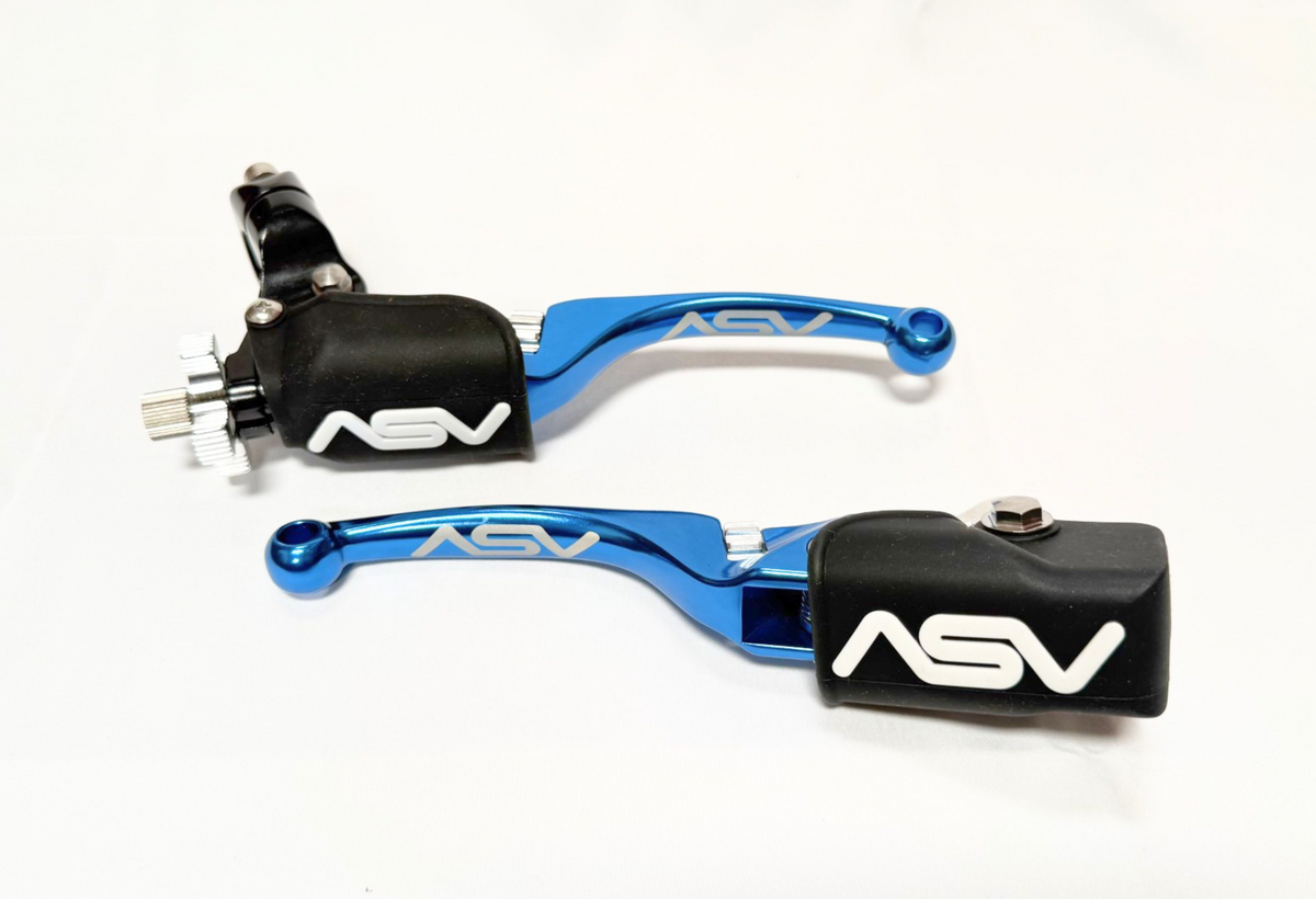 ASV F4 brake and clutch lever pair pack for Honda ATV in blue