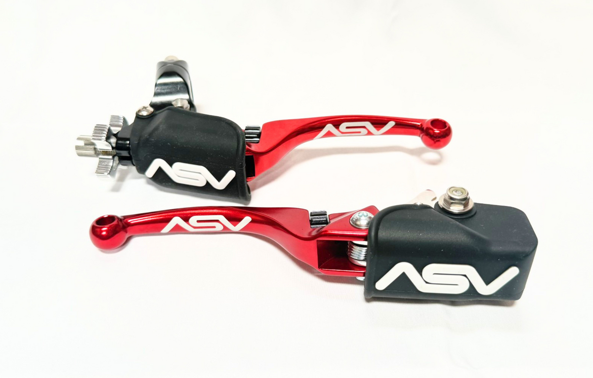 ASV F4 brake and clutch lever pair pack for Honda ATV in red