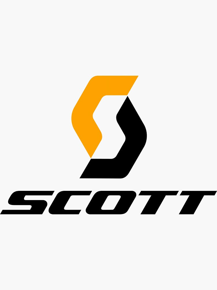 The Scott brand logo featuring a stylized yellow and black 'S' above the word 'SCOTT' in bold black lettering, set against a plain white background.