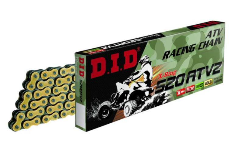 DID Racing 520ATV2 X-Ring Chain Gold and Black 520 x 100FB